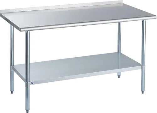Miniatura 54 de Mesa de acero inoxidable para preparación y trabajo con protector contra salpicaduras, 24x72 pulgadas