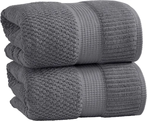 Miniatura 65 de NY Loft Juego de 4 toallas de baño 100% algodón, supersuaves y absorbentes, de secado rápido, 30 x 52 pulgadas, algodón texturizado y duradero