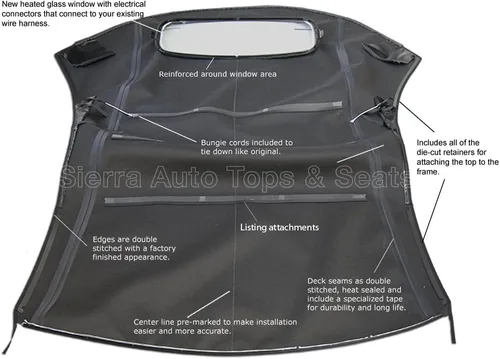 Miniatura 3 de Sierra Auto Tops - Tapa convertible de repuesto con apertura eléctrica, se adapta a los modelos Volkswagen Beetle 2003-2010, lona Stayfast de grado