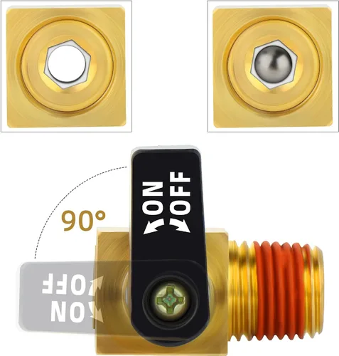Miniatura 5 de TAISHER Accesorios de compresor de aire de válvula de bola de drenaje de latón 5 unids 1/4 "NPT macho