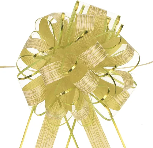 Miniatura 8 de MECCANIXITY 10 lazos grandes de 7 pulgadas para envolver regalos, cinta de organza verde para cestas de boda, regalos de fiesta de Navidad