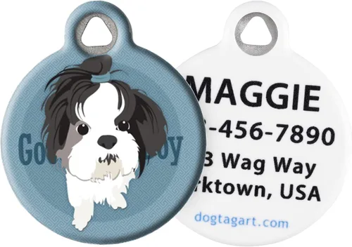 Miniatura 2 de Good Boy Airedale - Etiqueta de identificación personalizada para mascotas para perros y gatos, tamaño grande
