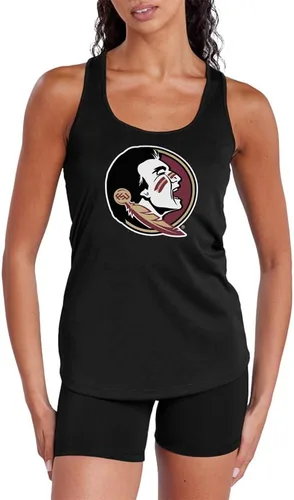 Miniatura 398 de Camiseta deportiva sin mangas oficial de NCAA Collegiate para mujer, con espalda cruzada, colección con logotipo primario