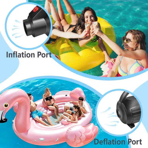 Miniatura 6 de AWSUM Bomba de aire eléctrica de 600W para colchoneta de gimnasia inflable, bomba infladora desinfladora de llenado rápido para colchón de aire