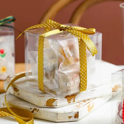 Miniatura 4 de XP-ART 30 PCS Cajas de Regalo Transparentes, 4 x 4 x 4 pulgadas, Cajas de Regalo Transparentes de Plástico para Bodas, Cumpleaños, Pascua, Día