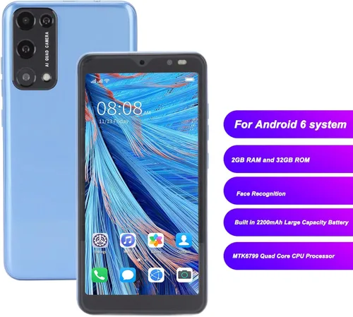 Miniatura 2 de Yosoo Teléfono móvil, 5.45 pulgadas Smartphone Pantalla HD Teléfono celular 2GB RAM 32GB ROM Smartphone Reconocimiento facial Dual SIM Dual Standby