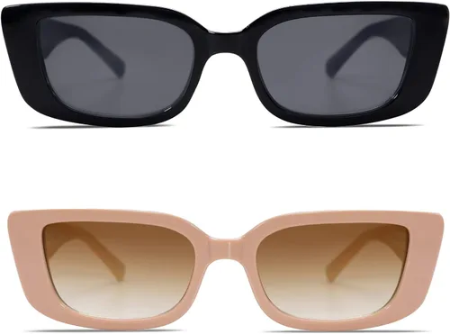 Miniatura 15 de Allarallvr Lentes de sol rectangulares para mujer, estilo retro de los años 90, Y2K, clásicos, vintage, cuadrados, AR82037