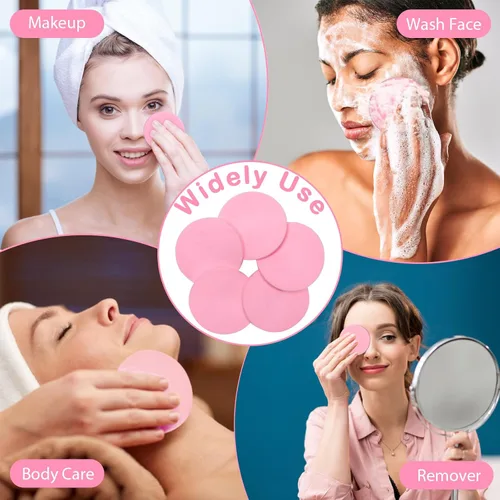 Miniatura 6 de Luxiv - Esponjas faciales comprimidas, 240 + 1 unidad, esponja facial redonda, esponjas profesionales comprimidas para eliminación de maquillaje