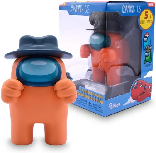Among Us Serie 2 Figura de Coleccionista de 17,8 cm de Tripulante Naranja con Sombrero – Figura Oficial de Just Toys