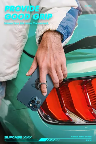 Miniatura 7 de SUPCASE Soporte de anillo para teléfono celular, rotación de 360° y giro de 180°, soporte universal para anillo de teléfono con agarre de teléfono