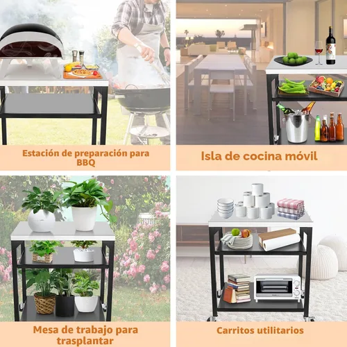 Miniatura 5 de Mesa de Parrilla Plegable para Interior Portátil Compatible con Parrilla de Madera al Aire Libre Ninja (Serie OG701 OG850 OG951), Espacio Grande