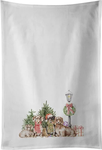 Miniatura 58 de Caroline's Treasures CK8100WTKT - Juego de 2 toallas de cocina con diseño de bulldog francés con diseño de país de las maravillas navideñas