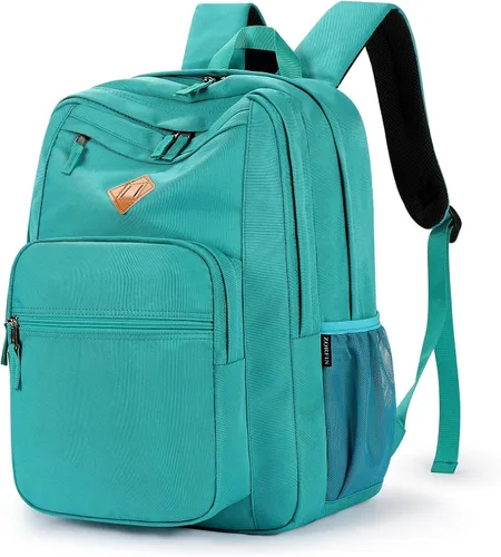 Miniatura 43 de ZORFIN - Mochila de 26 litros para la escuela, universidad y viajes, impermeable, con 8 compartimentos, Verde militar, Moderno