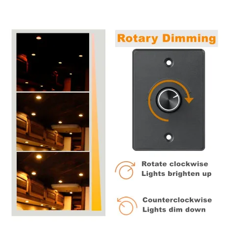 Miniatura 4 de Regulador de luz de 12 V, interruptor de atenuación LED PWM de 12 voltios para RV, barco, camión, cámper, furgoneta, remolque, tira de luces LED