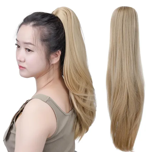 Miniatura 48 de SYXLCYGG Auburn Clip Cola de caballo Clip Cola de caballo Extensión de cola de caballo ondulado 10 pulgadas 3.5 oz pelo sintético falso pieza