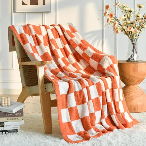 Miniatura 17 de Manta a Cuadros, Mantas Suaves y Acogedoras para Sofá Cama, Manta de Picnic de Viaje a Cuadros Esponjosa Ligera y Cómoda, Regalos para Sofá Silla