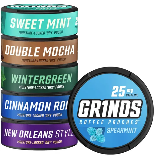 Miniatura 15 de Bolsas de café Grinds 5 latas de muestra Espresso doble, vainilla, New Orleans, doble mocha, caramelo cada bolsa equivale a 1/4 taza de café