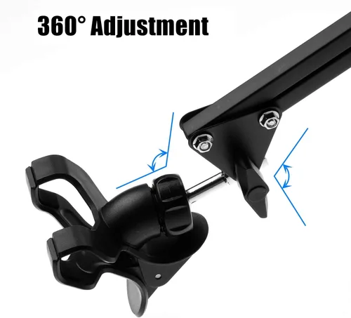 Miniatura 7 de soporte articulado brazo soporte mesa flexible rotación 360 ° teléfono celular clip titular para todos los teléfonos inteligentes micrófono