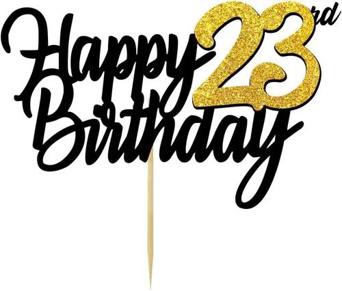 Miniatura 54 de Decoración para tarta de cumpleaños número 24 con purpurina para 24 años, decoraciones de cumpleaños de 24 años, decoraciones doradas para tartas