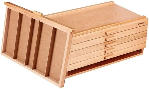 Miniatura 10 de KINGART Caja de almacenamiento de madera con 6 cajones para artistas, 15-3/4 pulgadas de ancho x 10 pulgadas de profundidad x 6-1/2 pulgadas