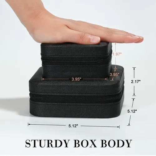 Miniatura 4 de Parima Joyero de viaje para mujeres y niñas, un estuche de joyería de viaje con inicial, estuche de viaje grande para joyas, estuche de viaje grande