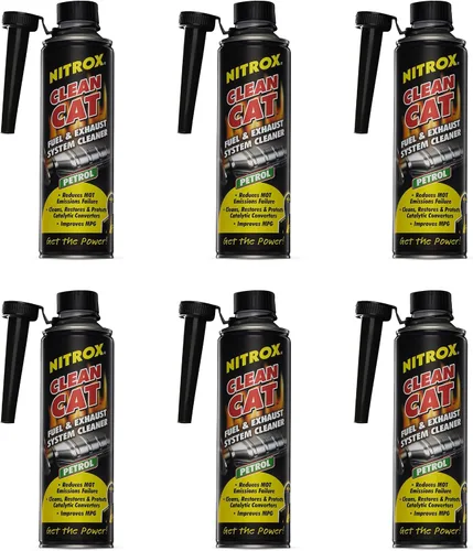 Nitrox Limpiador convertidor catalítico, 17 onzas líquidas (paquete de 6) – Limpiador de sistema de combustible y escape Clean Cat para motores de