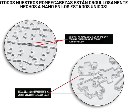 Miniatura 5 de The Clearly Impossible Puzzle ® - Rompecabezas de 100 piezas - Clear Difficult - Piezas de borde falso - Rompecabezas duro transparente - 100 piezas