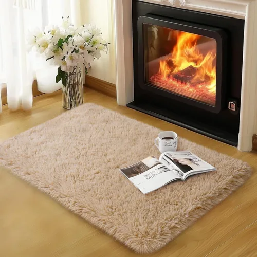 Miniatura 48 de qulint Alfombras de área de 5 x 7 pies para sala de estar, alfombra suave y esponjosa para dormitorio, alfombra de habitación de niños grandes, Gris