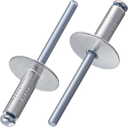 Wensilon (150 piezas) Remaches ciegos de aluminio de tapa grande y extremo abierto de 3/16 * 1/2", remache ciego de 5 * 13