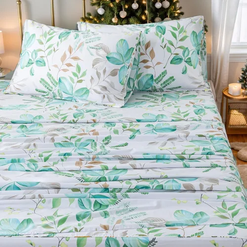Miniatura 23 de FADFAY Juego de sábanas de cama con estampado floral amarillo, de algodón, tamaño King, suaves, transpirables, estilo Shabby Coquette, con bolsillo