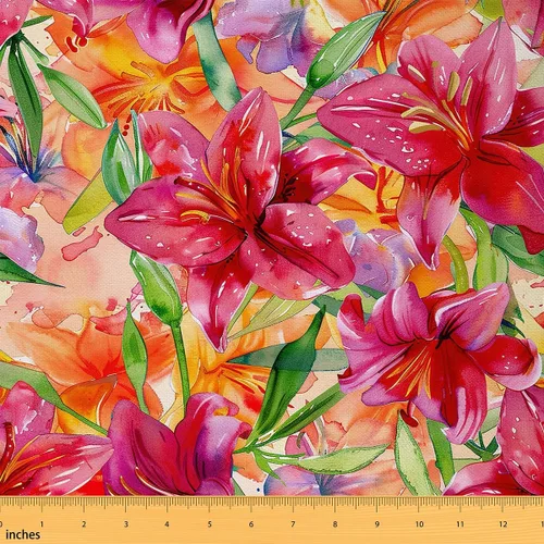 Miniatura 13 de The Yard - Tela con patrón de cachemira de flores rosadas, estilo rústico, para manualidades, tela para pasatiempos, tela retro con textura