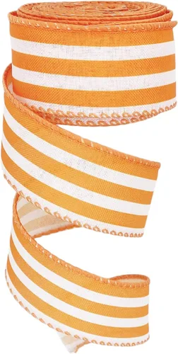 Miniatura 8 de Leecogo Cinta de Pascua con alambre, 1-1/2 x 10 yardas, cinta de rayas amarillas para Pascua, Navidad, corona, primavera, verano, boda, baby shower