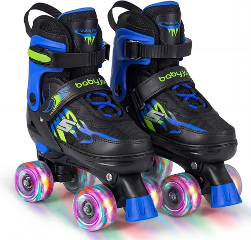 Miniatura 9 de BABY JOY Patines de ruedas ajustables en 4 tamaños para niños de 5 a 14 años de edad, niñas y adolescentes con ruedas iluminadas y protección