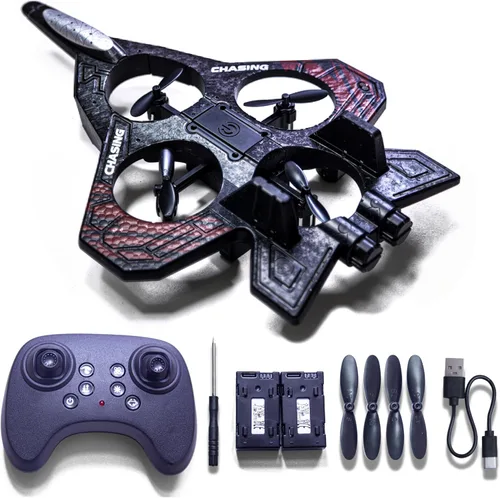 Avión RC de espuma, aviones de control remoto con luces LED, chorro de combate para vuelos nocturnos al aire libre 360° Flip & Spin Stunt Drone Toy