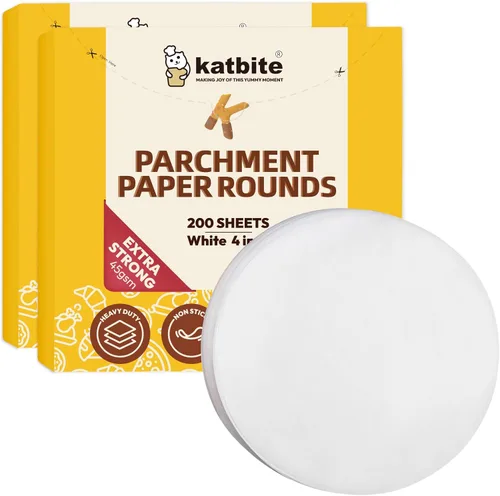 Miniatura 9 de Katbite - Rondas de papel pergamino de servicio pesado de 4 pulgadas, 200 piezas de rondas de papel pergamino para masas, uso para hornear pequeños