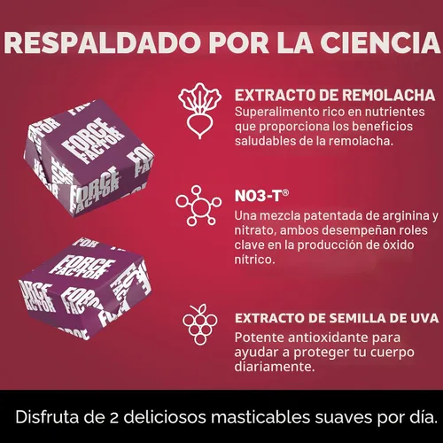 Miniatura 3 de Force Factor Total Beets - Masticables suaves con remolacha, nitratos, L-citrulina, extracto de semilla de uva y antioxidantes, suplemento