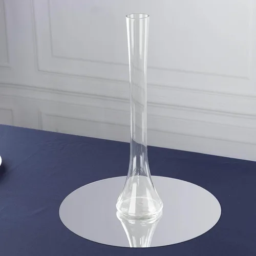 Miniatura 22 de Efavormart - Juego de 2 centros de mesa de trompeta con adornos de cristal transparente de 31 pulgadas, jarrón reversible de plástico para flores