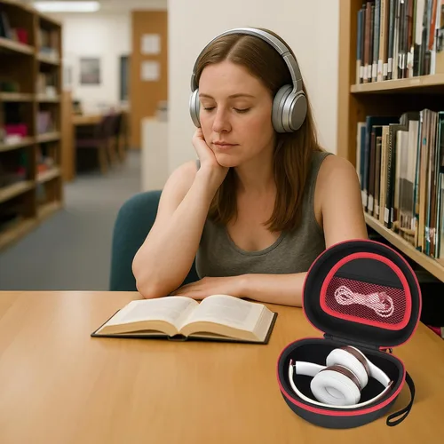Miniatura 7 de Funda para auriculares compatible con Mpow 059, Beats Studio3, Beats Solo3, Solo2, Picun P26, para Elecder i39 y más, auriculares inalámbricos Negro