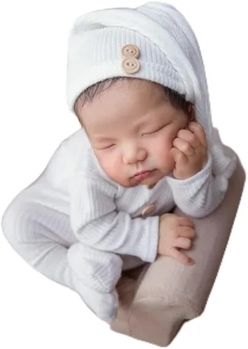 Miniatura 6 de Accesorios de fotografía para recién nacidos, trajes de bebé niños y niñas, sombrero de cola larga y disfraz para sesión de fotos