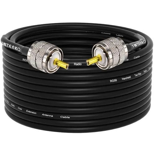 Miniatura 23 de Cable de puente PL259 de 1 pie - Cable coaxial RG58 de 15 pulgadas corto 50 ohmios coaxial para medidor SWR radio de radioaficionado radio CB