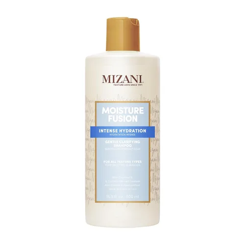 Mizani Moisture Fusion - Champú aclarante suave - Limpia el cabello para eliminar la acumulación, con carbón, para cabello rizado