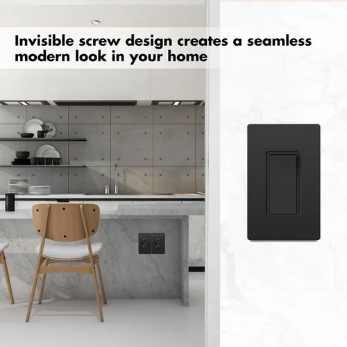 Miniatura 4 de Micmi Placas de pared decorativas de 1 banda, policarbonato irrompible de tamaño estándar, placa de interruptor sin tornillos, cubierta de salida