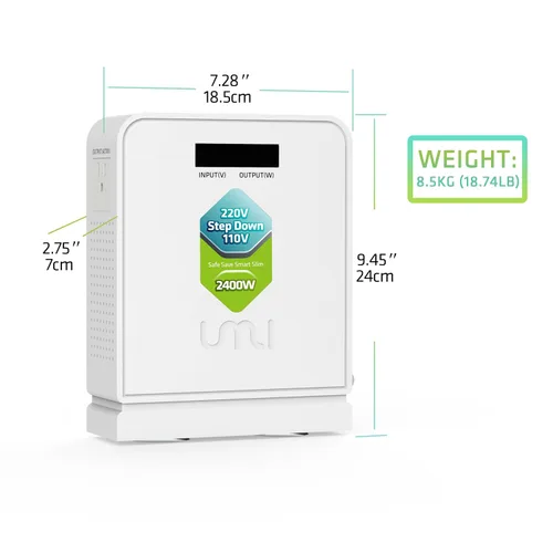 Miniatura 4 de UMI 2400W Convertidor de voltaje de 220 V a 110 V, convertidor de potencia de 220 V a 110 V de servicio pesado con modo automático, convertidor