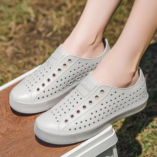 Miniatura 6 de FLIOZY Zuecos de jardín impermeables para hombres y mujeres, zapatos ligeros y transpirables de EVA sin cordones, cómodos y antideslizantes, calzado