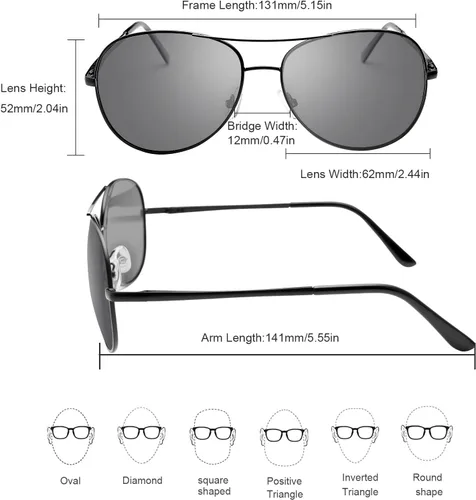 Miniatura 3 de Gafas de sol polarizadas fotocrómicas para hombre Al-Mg marco de metal gafas de conducción deportivas protección UV400 gafas antirreflejos A103-negro