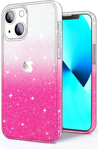 Miniatura 11 de JJGoo Compatible con iPhone 13 Funda, Purpurina Suave TPU A Prueba de Golpes Protectora Parachoques Cubierta, Brillante Bling Brilloso Lindo Delgado