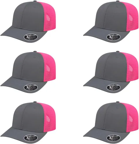 Miniatura 60 de Cap America i8502 Flexfit 110 Premium - Gorra de camionero de perfil medio con 6 paneles de malla trasera con protección UV y cierre ajustable Azul