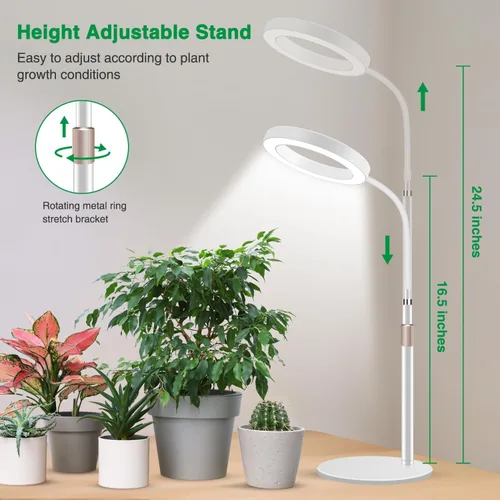 Miniatura 2 de Aumtrly Luces de cultivo para plantas de interior, luz de escritorio de 80 LED de espectro completo para el cultivo de plantas pequeñas, lámpara