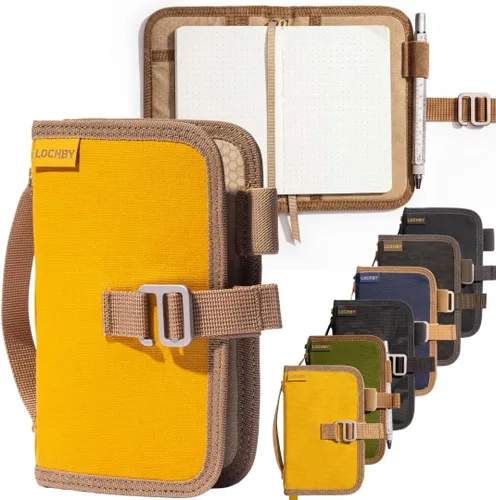 Miniatura 16 de LOCHBY® Carpeta Field A5 Cubierta de carpeta de 6 anillas Lona encerada resistente al agua Diseño plano Sistema A5 apto para recargar