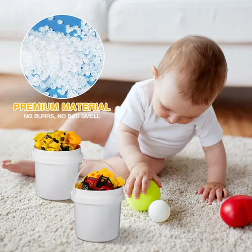Miniatura 5 de Cubo de plástico blanco 3pcs cubo de almacenamiento blanco con cubierta 3pc PP con tapa